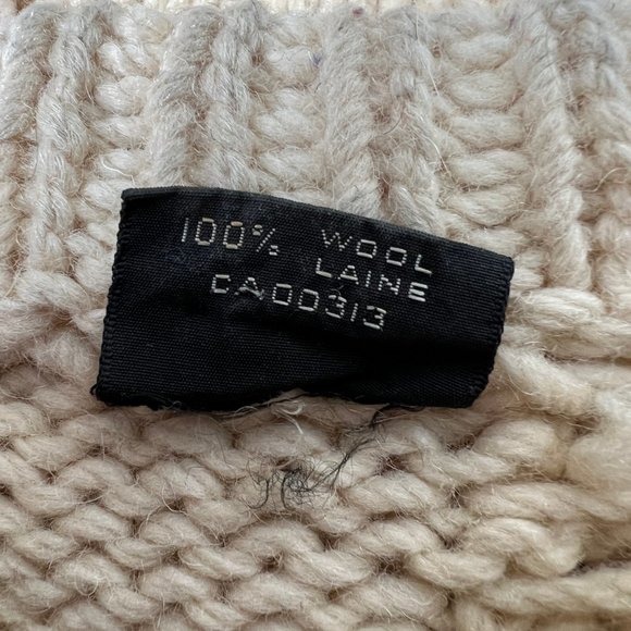Vintage Handmade 100% Wool Cable Knit Oversized Sweater Chunky Cozy Aran Preppy - Picture 6 of 8